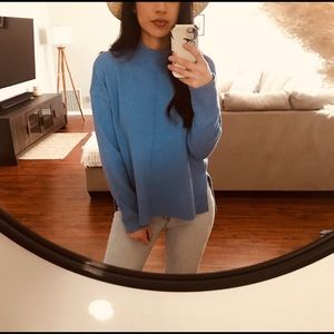 Tahari Mock Neck Hi Low Sweater